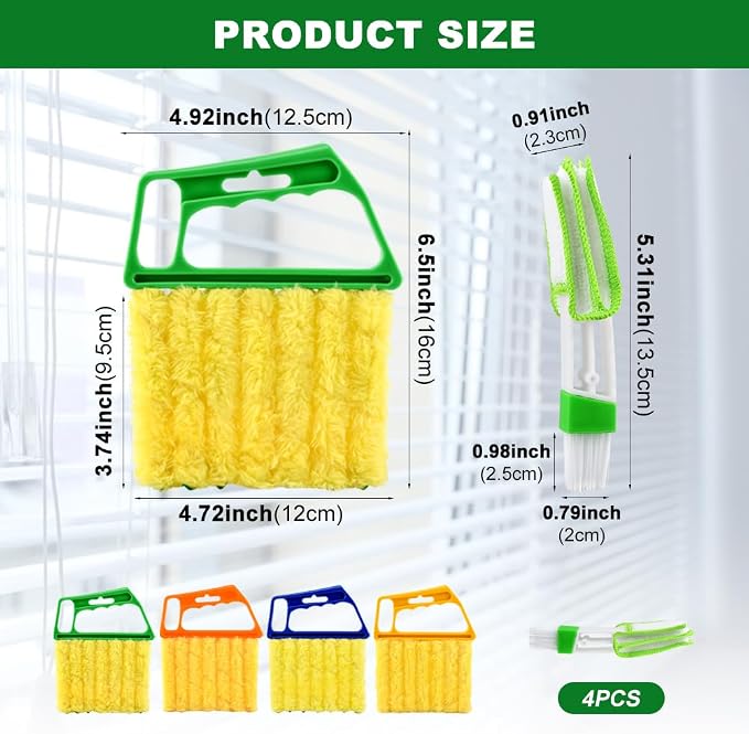 5Pcs Blind Cleaner Duster Tool Window Blind Cleaner, 7 Fingers Dusting Cleaners - Image 2