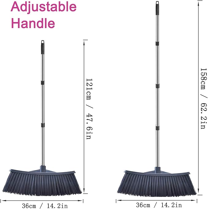 Heavy-Duty Outdoor Broom with 62-Inch Stainless Steel Handle - Image 2