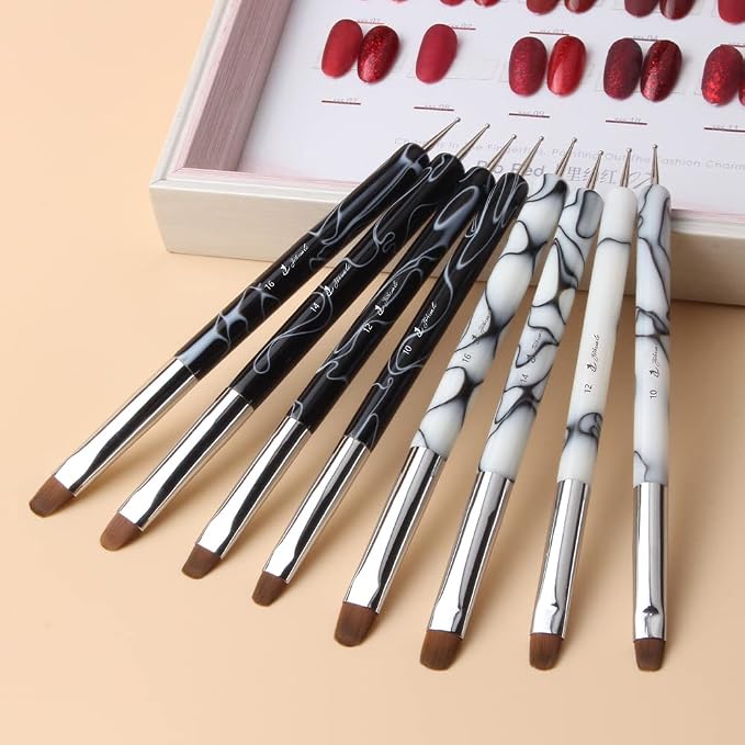 French Nail Brush, YIHUALE 2 Way French Gel Acrylic Nail Art Kolinsky Brush - Image 6