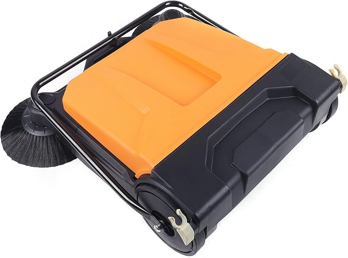 Hand Push Floor Sweeper 26 Inch 15L Walk-Behind Outdoor and Indoor Push Carpet - Image 6
