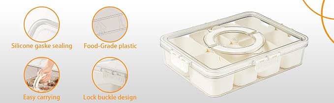 Snackle Box Container Meal Prep Divided Portion Serving Platters and Trays - Image 4