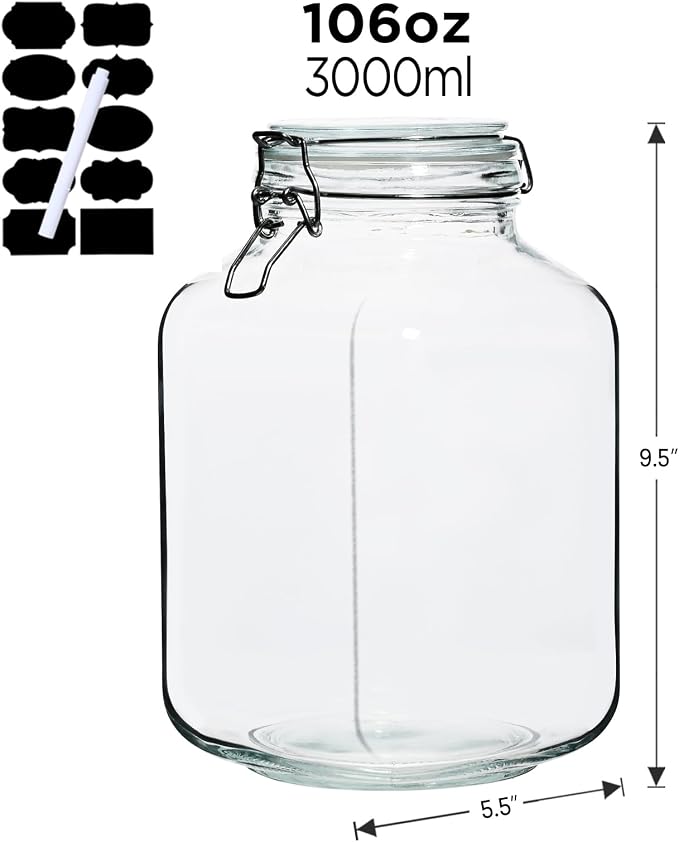 Ollieroo 106oz Square Glass Jars - Image 6
