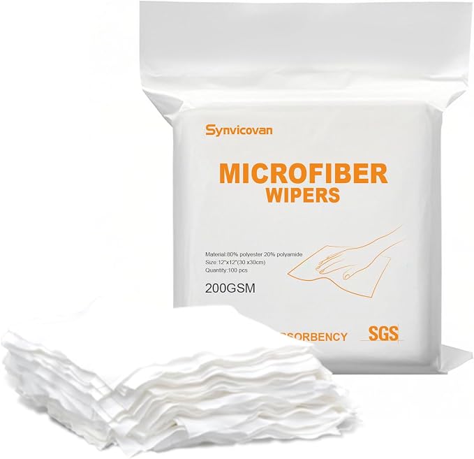 Microfiber Wipes 12"x12" Dry Wipes by Synvicovan