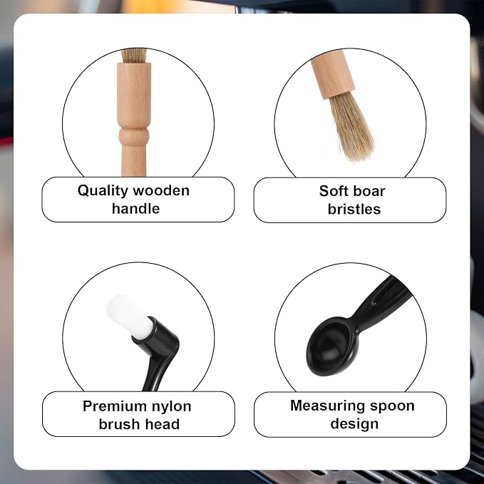 8pcs Coffee Cleaning Brush Set, Espresso Machine & Grinder Cleaning Brushes - Image 4