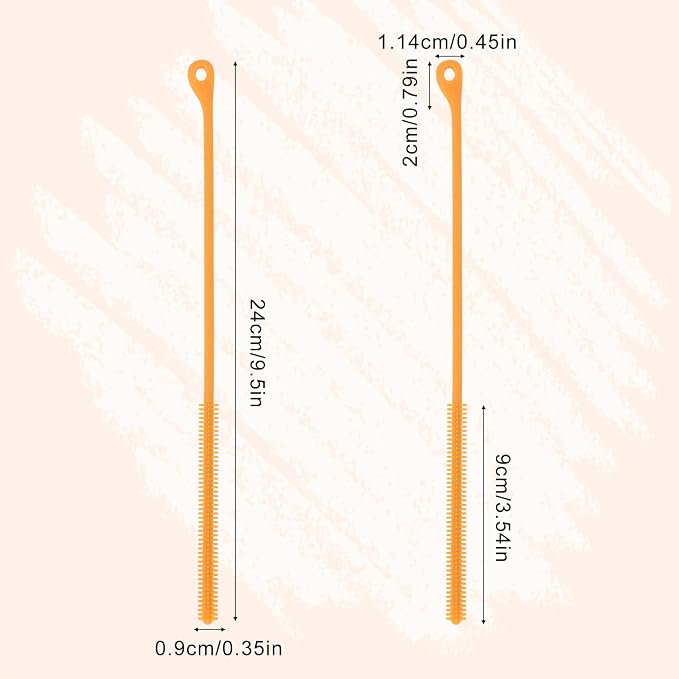 2pcs Silicone Straw Brush, 9.5in Straw Cleaner Brush Extra Long Cleaning - Image 2