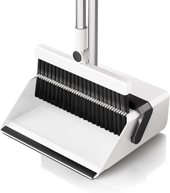Broom with Dustpan Combo Set, UOEOS One-Sweep Clean, Pet Hair Removal Broom by uoeos