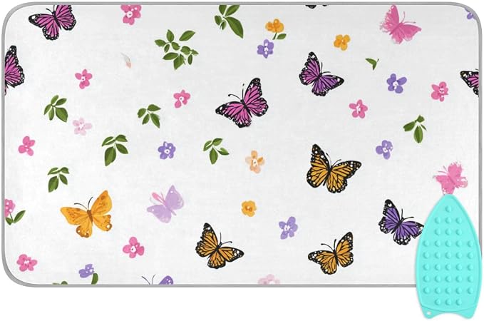Pretty Butterfly Flower Ironing Mat by Tatenale
