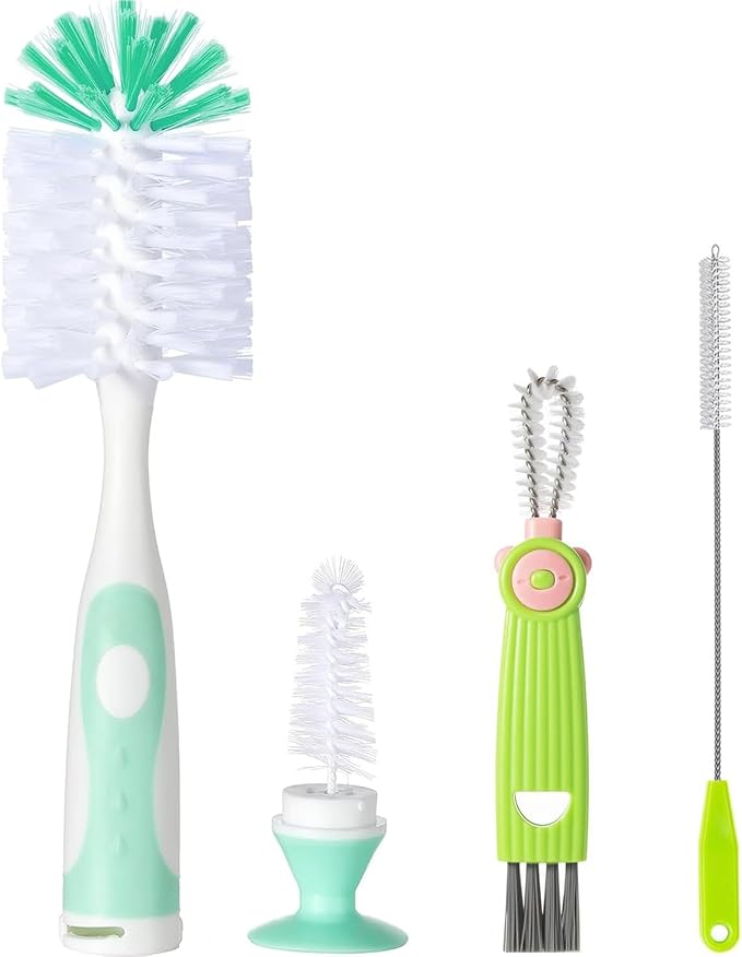 Baby Bottle Brush Set 4 in 1, Baby Bottle Cleaner, by AnivonaDirect