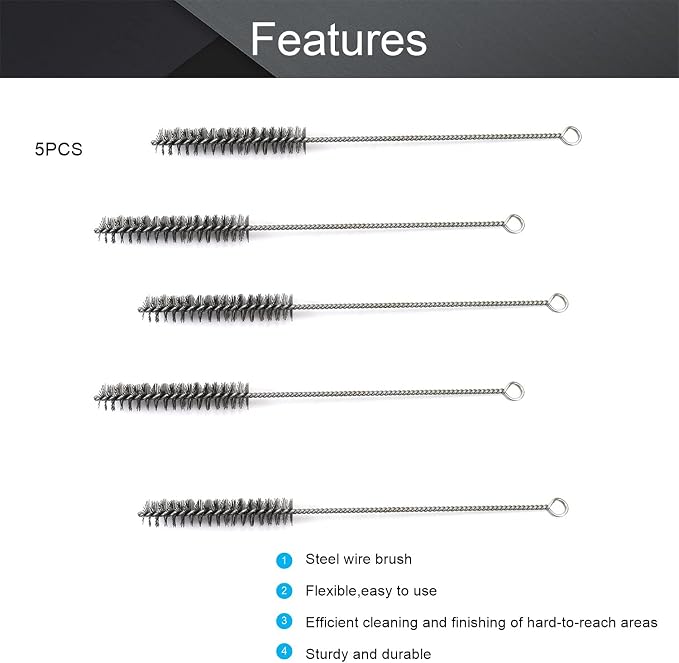 Utoolmart Wire Tube Brushes, Stainless Steel Bottle Bristle Cleaning Spiral - Image 3