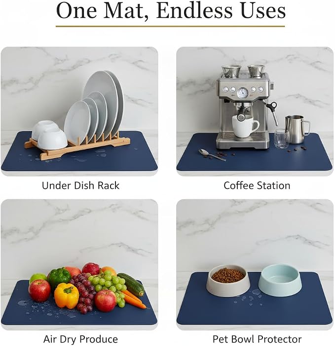 Dish Drying Mat Super Absorbent – 16" x 18" Coffee Mat - Image 8