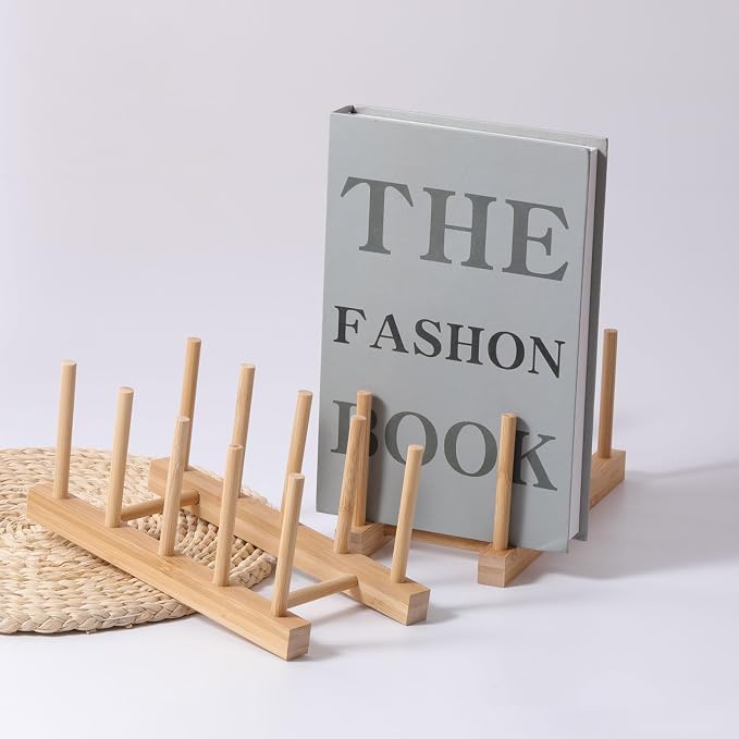 Kunovo Bamboo Dish Rack, Pot lid/Plate/Cutting Board Organizer - Image 3