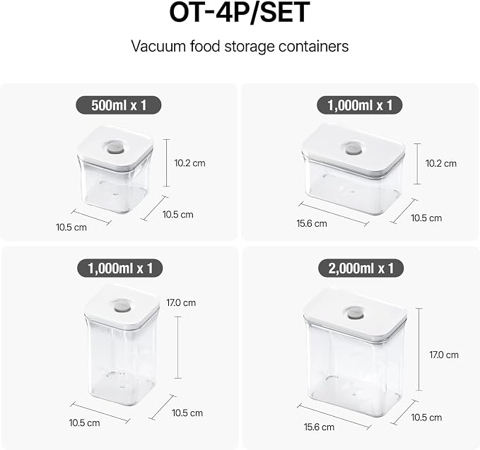 VAKUEN Premium Airtight Food Storage Containers 4-piece/Set, BPA Free, 100% - Image 2
