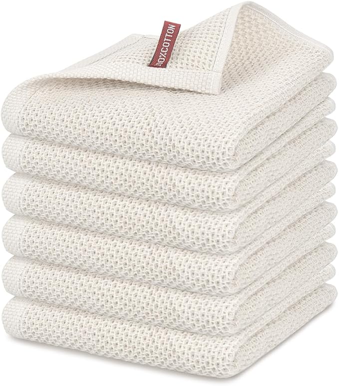 Nialnant 6 Pack Kitchen Towels, 100% Cotton Waffle Weave Dish Towels by Nialnant