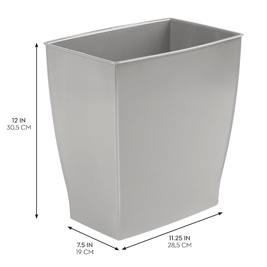 iDesign Small Rectangular Bathroom Trash Cans - Image 4