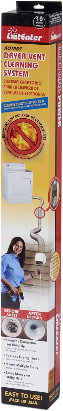 RLE42 LintEater Rotary Dryer Vent Cleaning System, Removes Lint, Extends Up to - Image 2