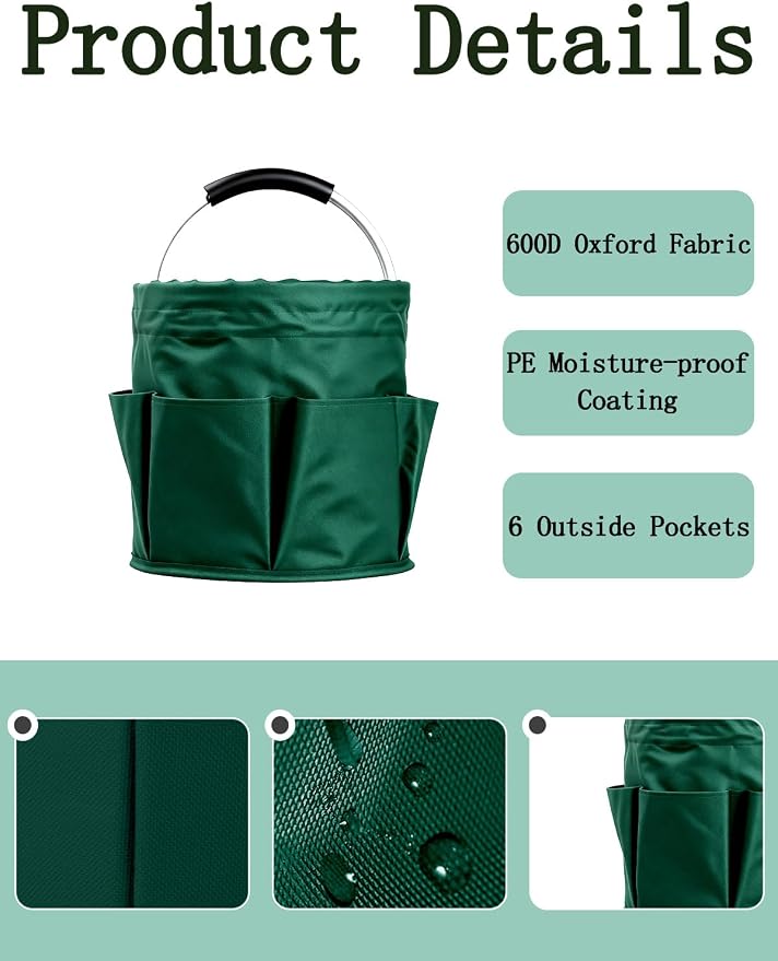 Cleaning Caddy with Handle, Cleaning Products Organiser, Foldable Storage Basket - Image 3