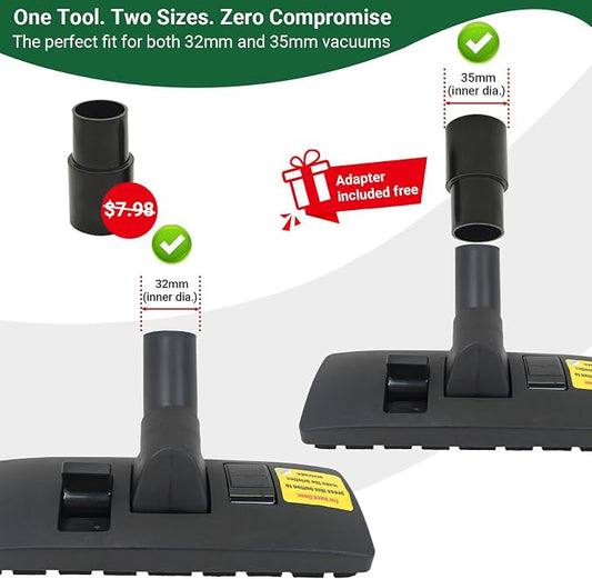 EZ SPARES 1 1/4 inch 32mm Universal Vacuum Cleaner Euro Floor Brush Head Brush - Image 2