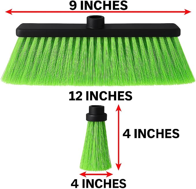 ALMA Apple Green 14" Soft Sweep Broom Head – Lightweight Flagged Bristles – - Image 2