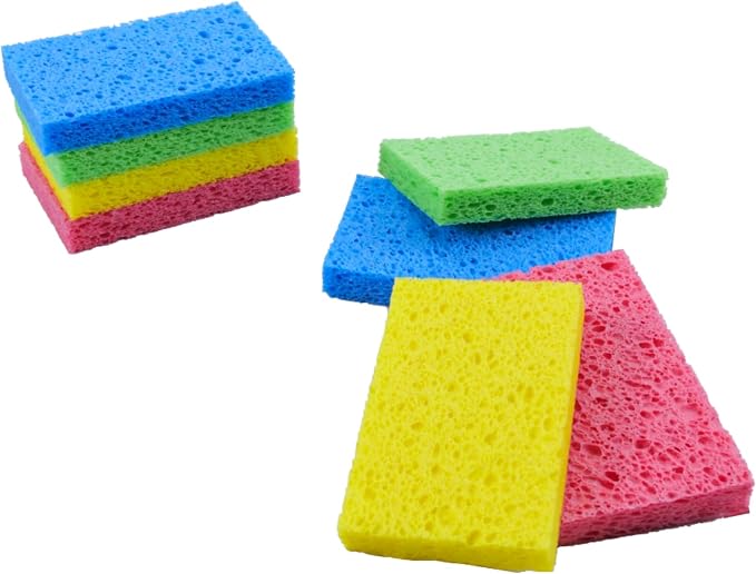 Cellulose Pop Up Sponges, Natural and Compressed, Kitchen Cleaning, 8 Pack - Image 2