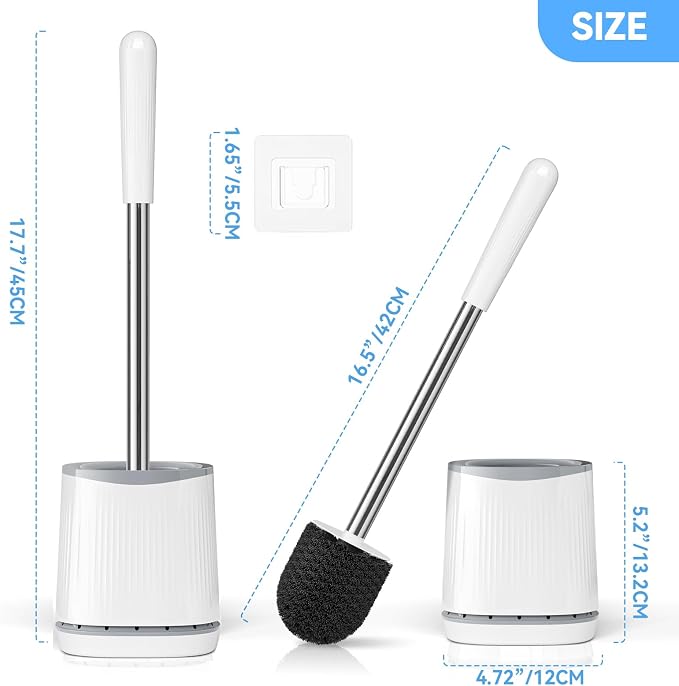 TRENTI Toilet Brush, Toilet Brush and Holder Set, Bristles Toilet Bowl Brush - Image 7