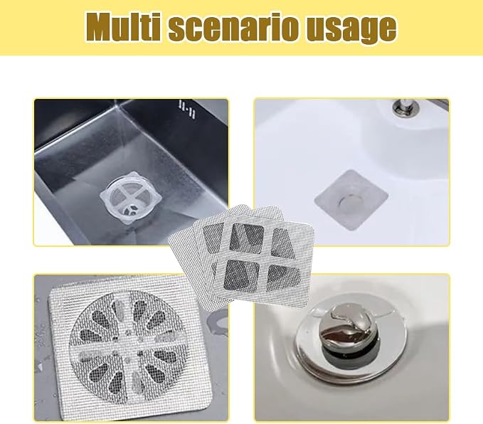 Disposable Shower Drain Hair Catcher, Disposable Hair Drain Stickers Drain Mesh - Image 5