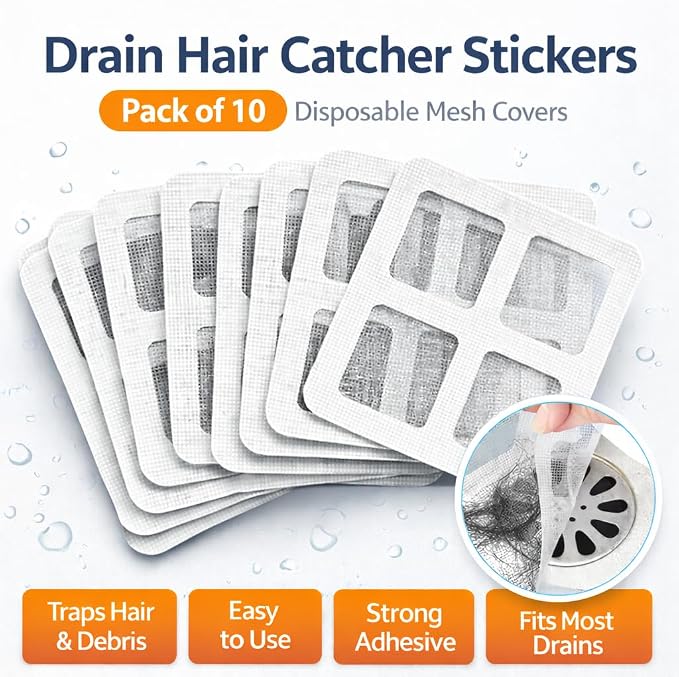 Disposable Shower Drain Hair Catcher Stickers – Waterproof Mesh Hair Trap Covers - Image 5