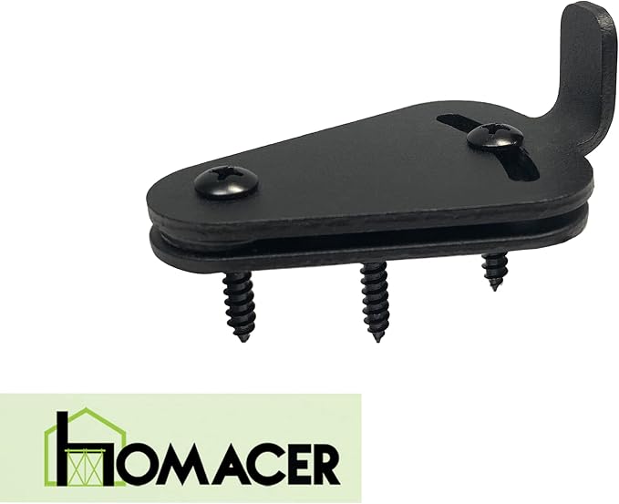 Homacer Sliding Barn Door Hardware Black Teardrop Lock - Image 3
