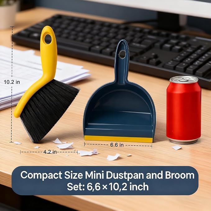 Dustpan and Broom Set Small – Mini Handheld Dustpan and Brush Combo - Image 2