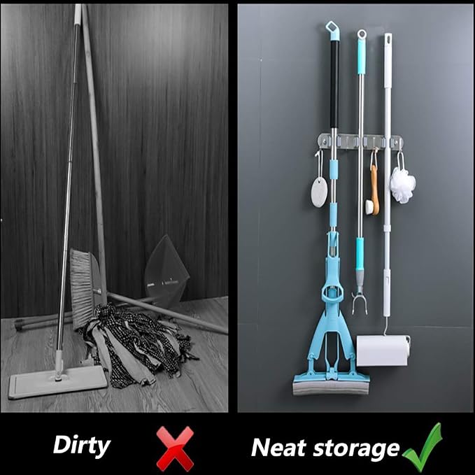 DGSL 4 PCS Broom Holder Wall Mount - Image 7