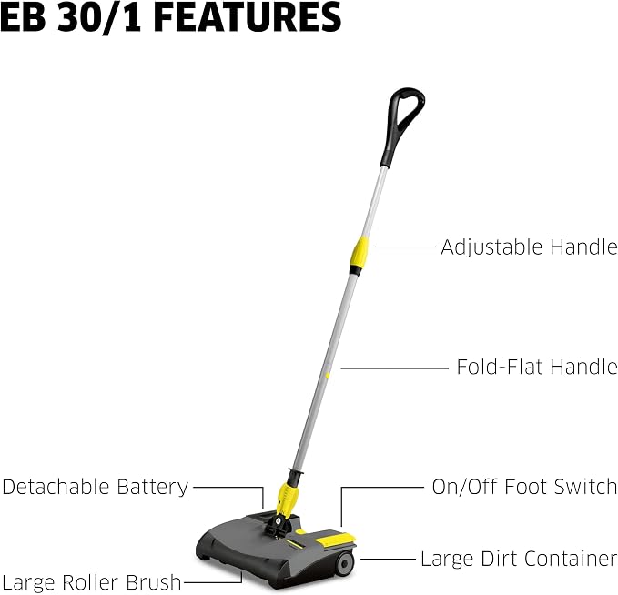 Kärcher EB 30/1 Commercial Electric Broom, Cordless Sweeper, Telescopic Broom - Image 3