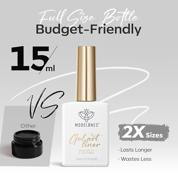 modelones White French Tip Liner Gel Polish, 15 ML Classic Color Nail Art Paint - Image 6