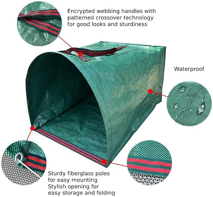 2-Pack Yard Waste Bags，Large Yard Dustpan-Type Garden Bag - Image 2