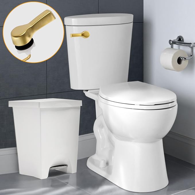 Hibbent Universal Metal Front Mount Toilet Handle Replacement Kit, Brass Toilet - Image 9