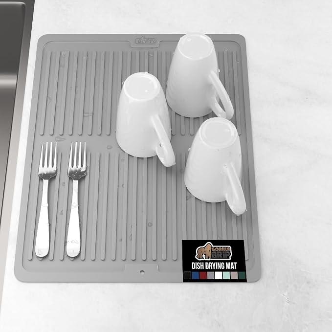 GORILLA GRIP 100% BPA-Free Patented Silicone Dish Drying Mat by GorillaGrip