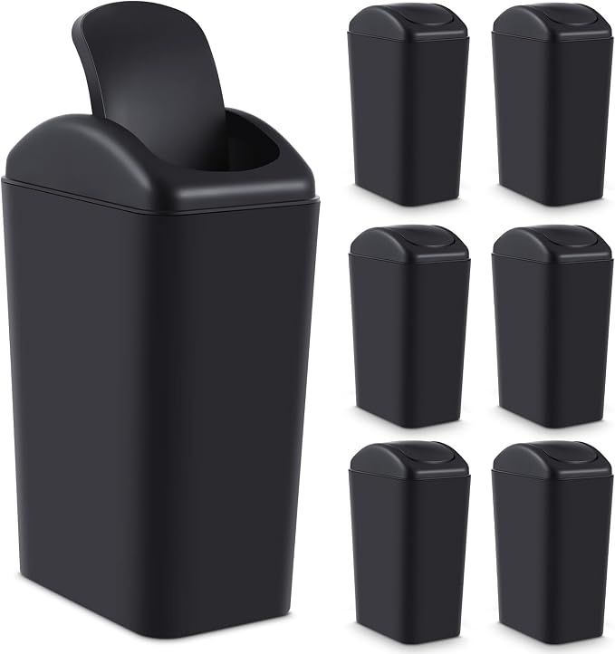 Hoolerry 6 Pcs 3 Gallon/12 Liter Small Trash Can Plastic Kitchen Garbage by Hoolerry