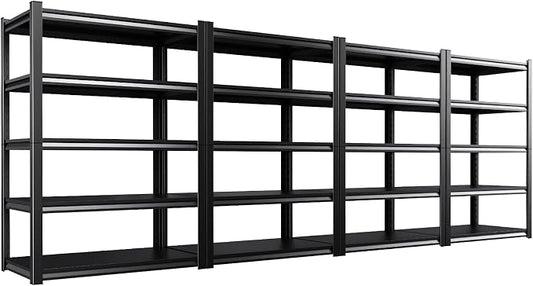 Set of 4 All Metal Garage Shelving by Unknown