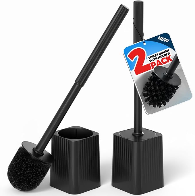 2Pack Toilet Bowl Brush and Holder Set by FORASTO