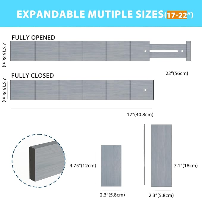 6 Pack Bamboo Drawer Dividers - Image 4