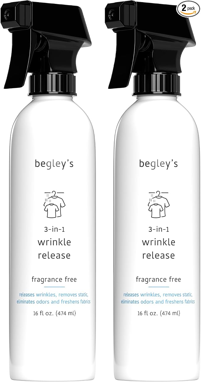 Begley's 3-in-1 Wrinkle Remover, Quick Fix Wrinkle Release, Static Cling Remover by Begleys
