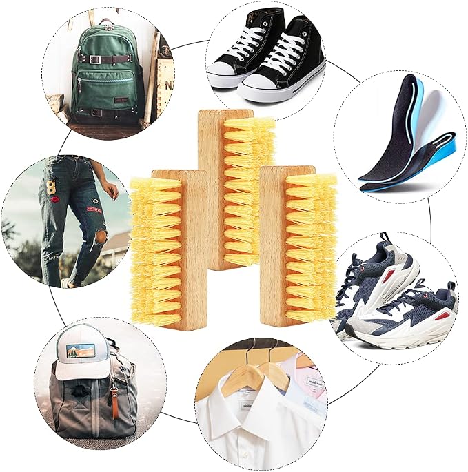 Shoe Cleaning Brushes, Wooden Shoe Sole Bottom Scrub Brush, Stiff Nylon - Image 5