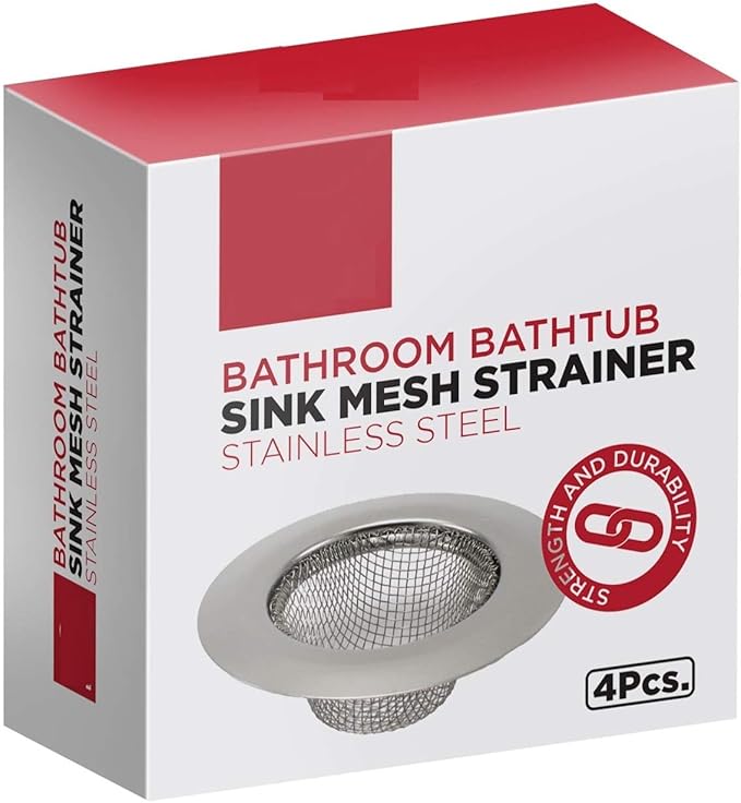 4pcs Bathroom Bathtub Sink Mesh Strainer Stainless Steel - Image 2