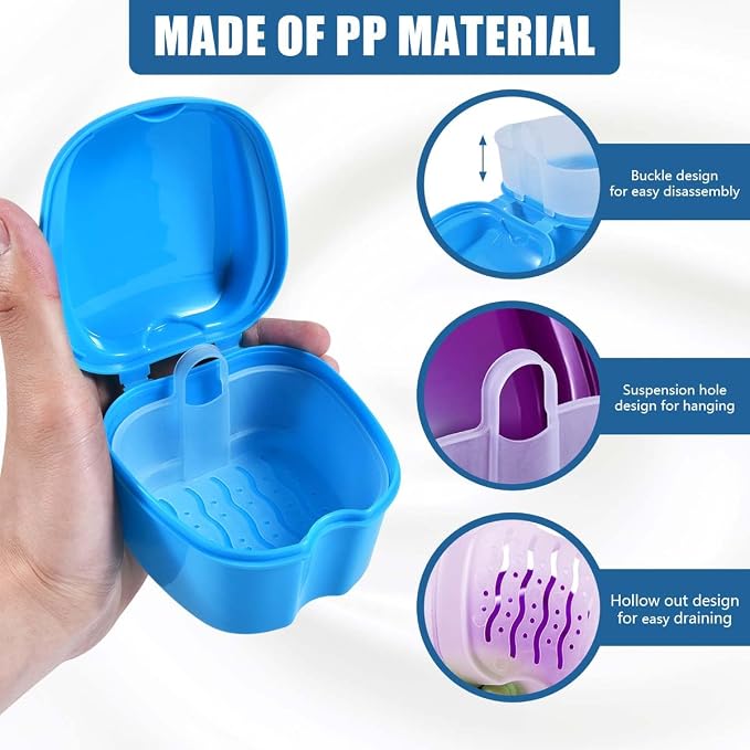 2 Pack Denture Bath Case Cup Box Holder Storage Container - Image 3
