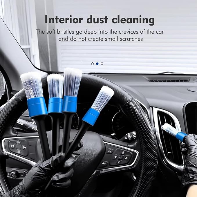 5pcs Different Size Car Detailing Brushes, Soft Non-Scratch Car Interior - Image 4