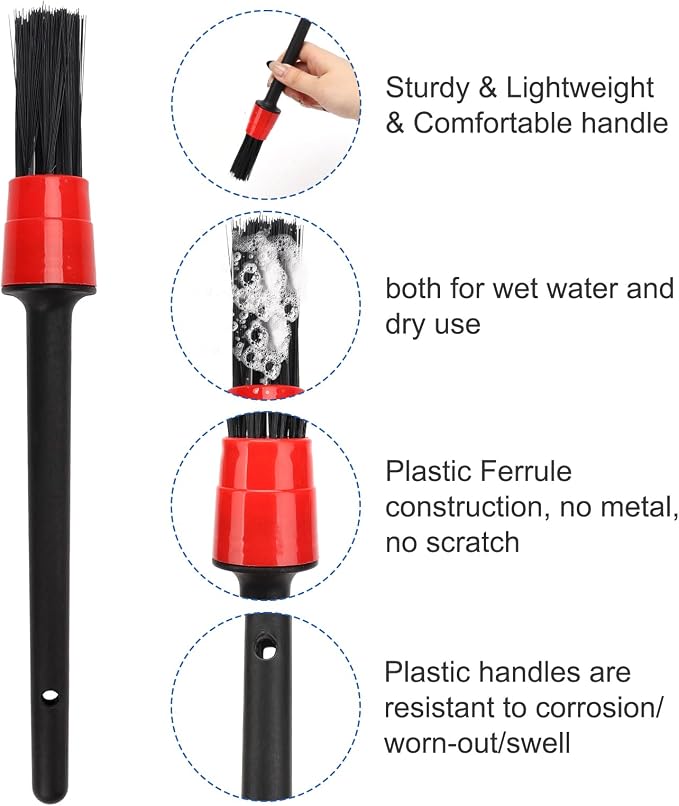 Car Interior Duster Detailing Brush Set Cleaning Gel Kit, Soft Microfiber - Image 6