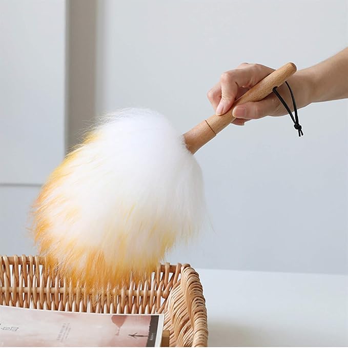 Feather Duster, 13.4-Inch Lambswool Duster, Pure Lambs Wool - Image 4