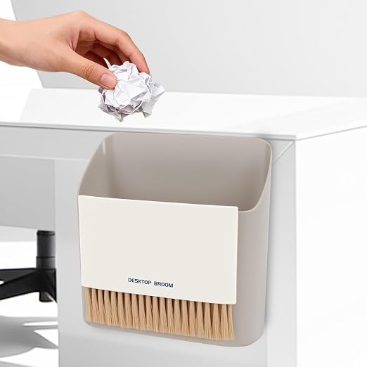 Mini Trash Can Broom Dustpan: Small Hanging Garbage Lint Bin by EazziSwitch