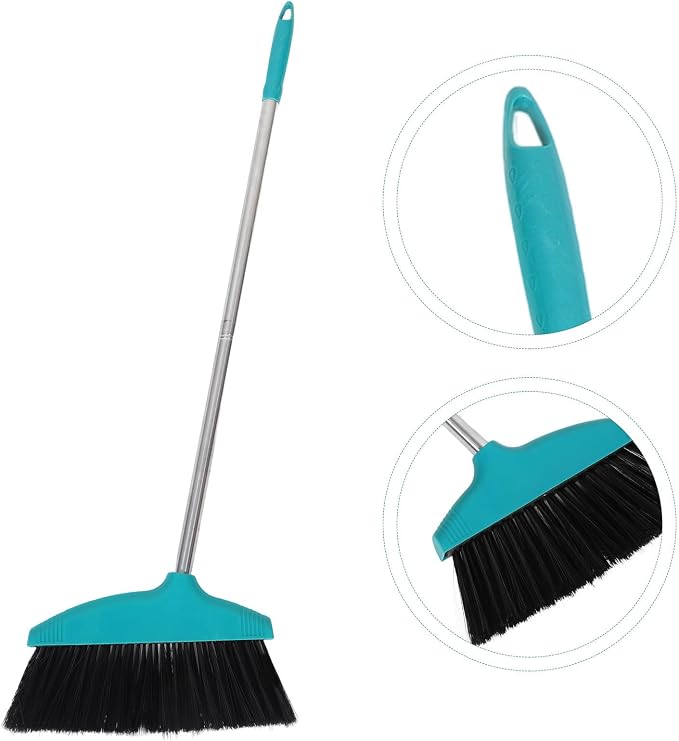 Soft Bristle Broom and Dustpan Set, Pet Hair Resistant, Lightweight Household - Image 7