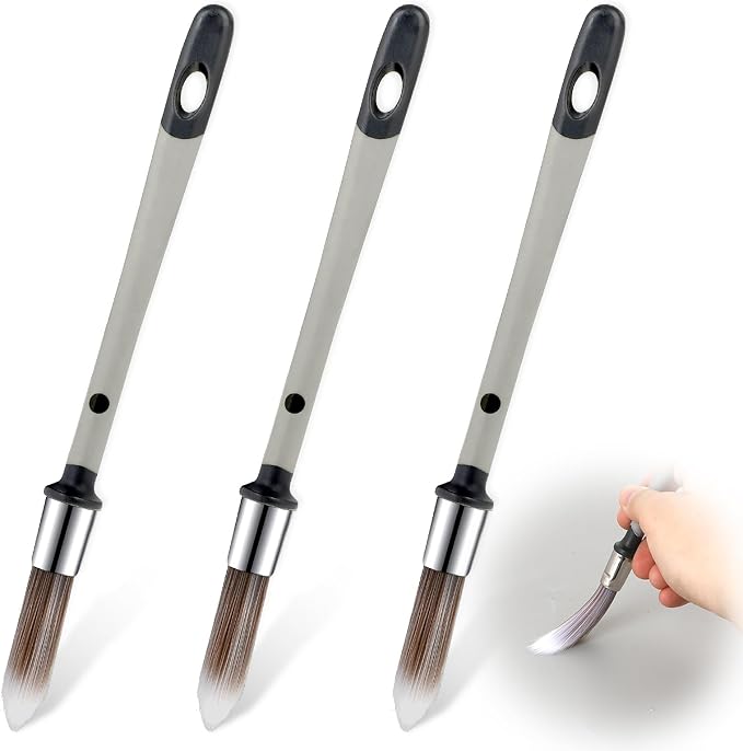 3 Pcs Paint Brushes for Painting Walls 0.37 Inch Small Paint Brush, Trim Paint - Image 2
