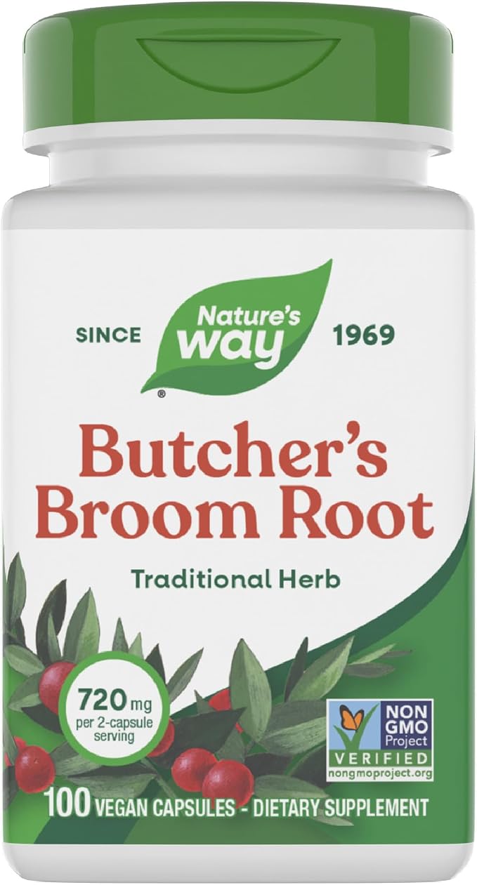 Nature's Way Butcher’s Broom, Traditional Herb, 720 mg per 2-Capsule Serving by NaturesWay%C2%AE