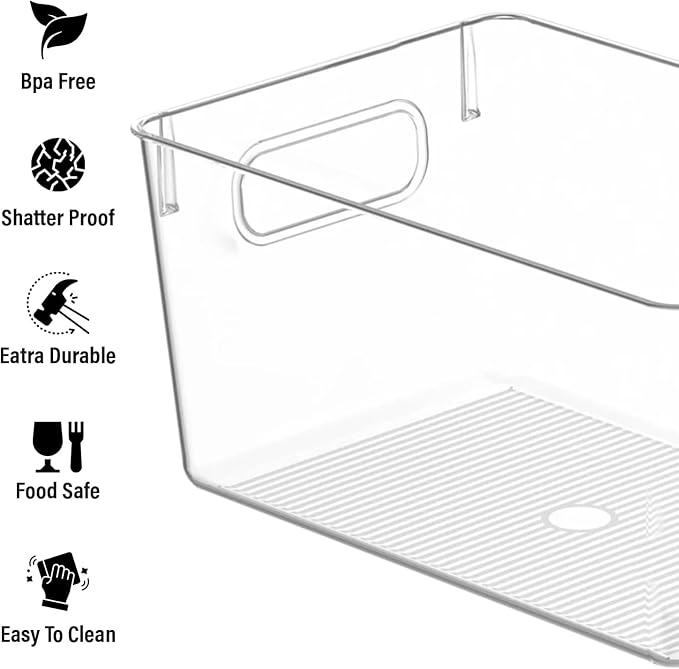 Clear Plastic Storage Bins, Pantry Organizers and Storage Containers Fridge - Image 4